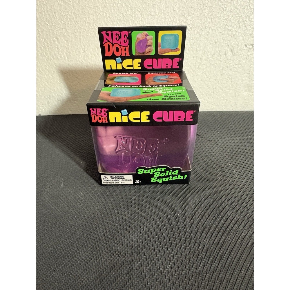 Nee Doh Nice Cube Purple Super Solid Squish Schylling Needoh Squishy Toy